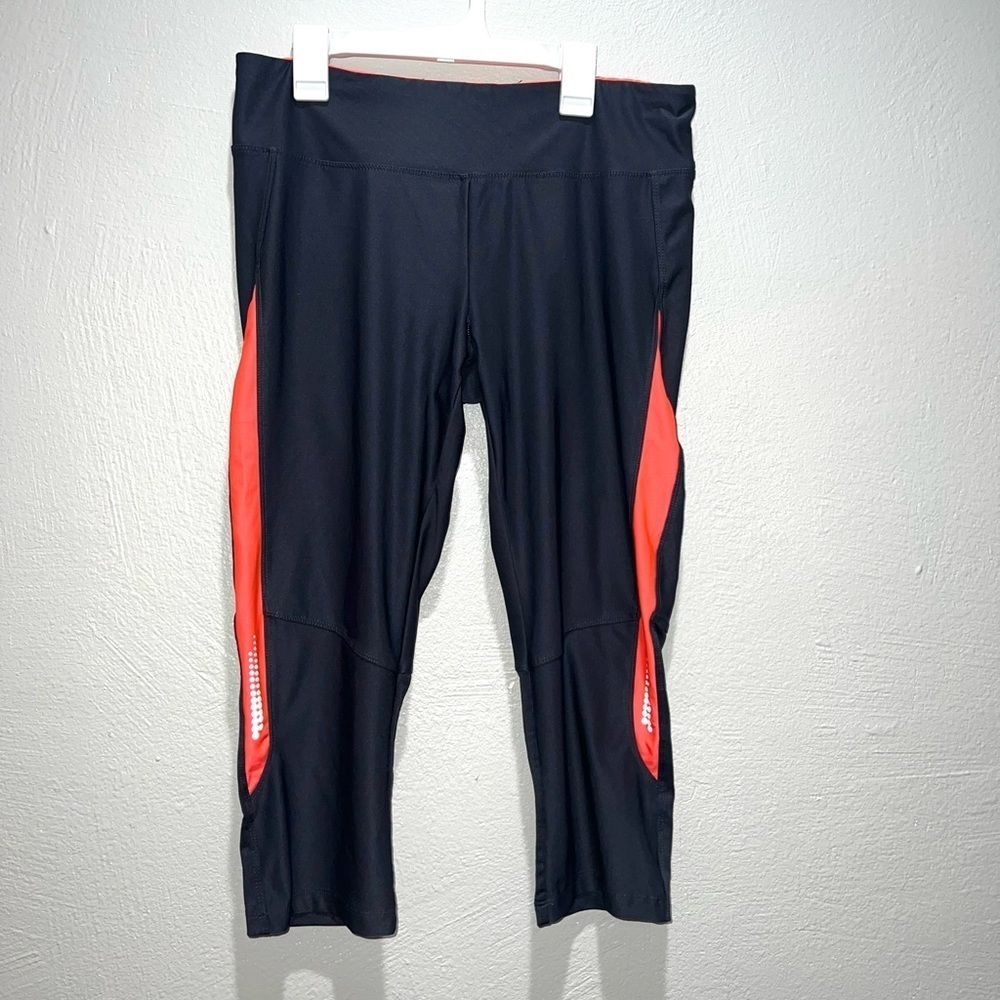 XPBX Pro Black Orange Activewear Sport Leggings